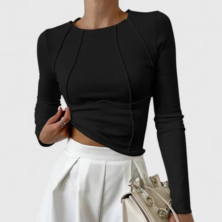 Elegantes Langarm-Top mit figurschmeichelnder Passform