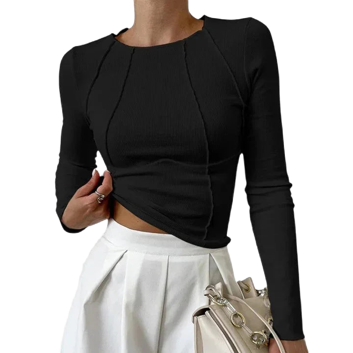 Elegantes Langarm-Top mit figurschmeichelnder Passform