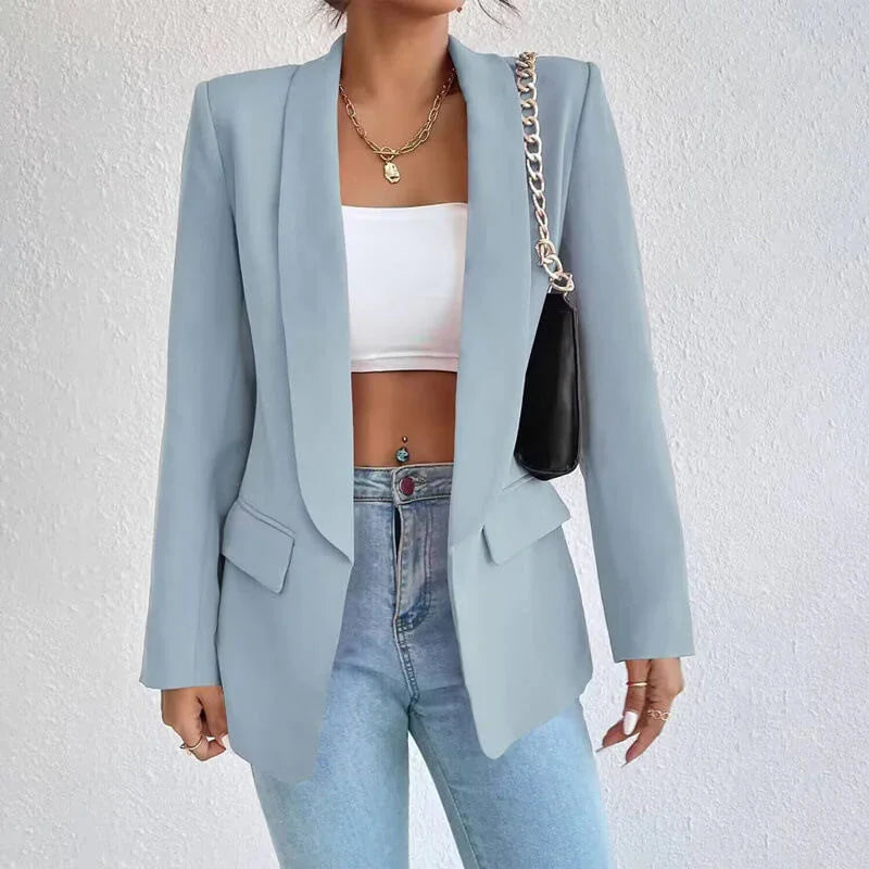Formeller Damen Blazer mit Langarm und aufgesetzten Taschen