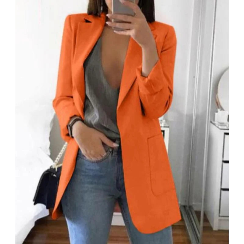 Formeller Damen Blazer mit Langarm und aufgesetzten Taschen