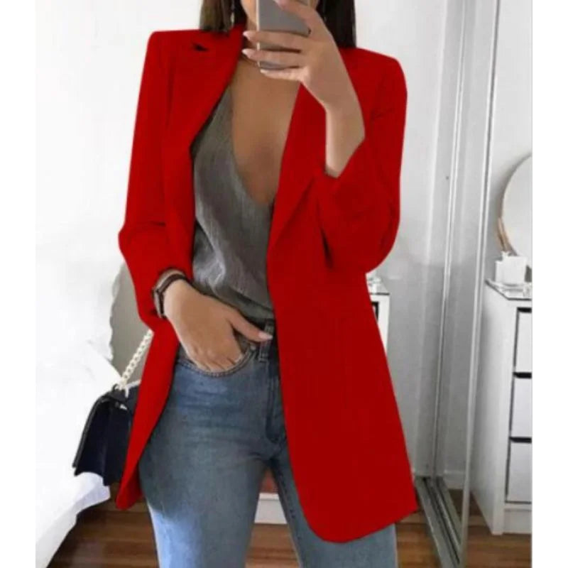 Formeller Damen Blazer mit Langarm und aufgesetzten Taschen