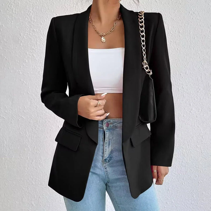 Formeller Damen Blazer mit Langarm und aufgesetzten Taschen