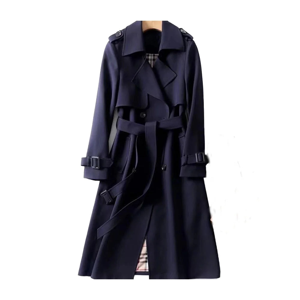 Klassischer Damen Trenchcoat mit Gürtel und Doppelkragen