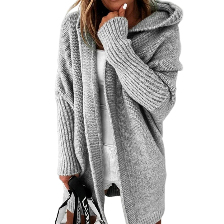 Oversize Damen Strickjacke mit Kapuze