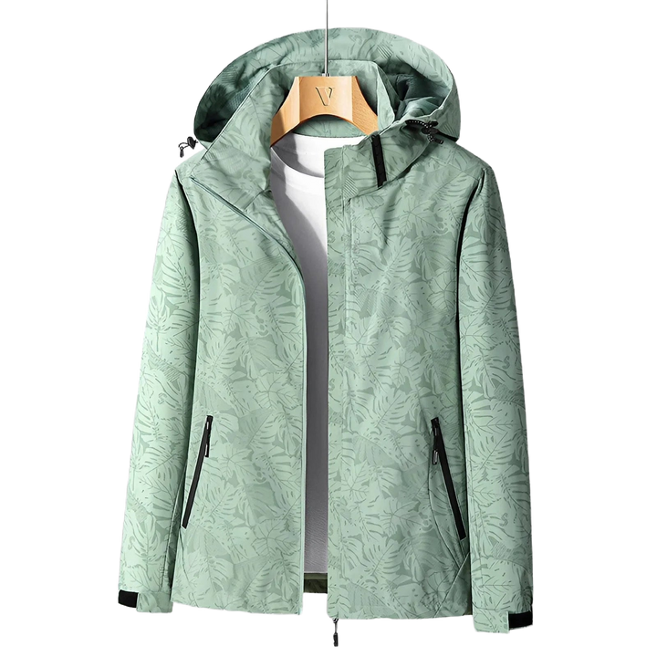 Regenjacke mit Kapuze für Damen mit Muster und Taschen