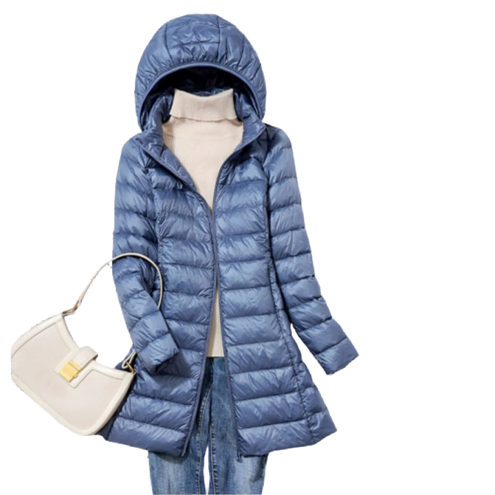 Ultraleichter Damen Steppmantel mit Kapuze