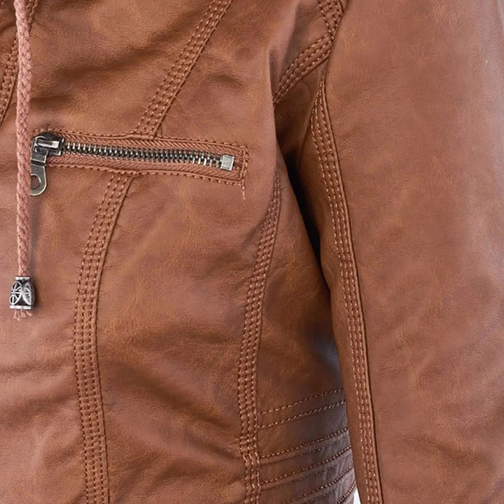 Damenjacke mit verstellbarer Kapuze und Reißverschlüssen