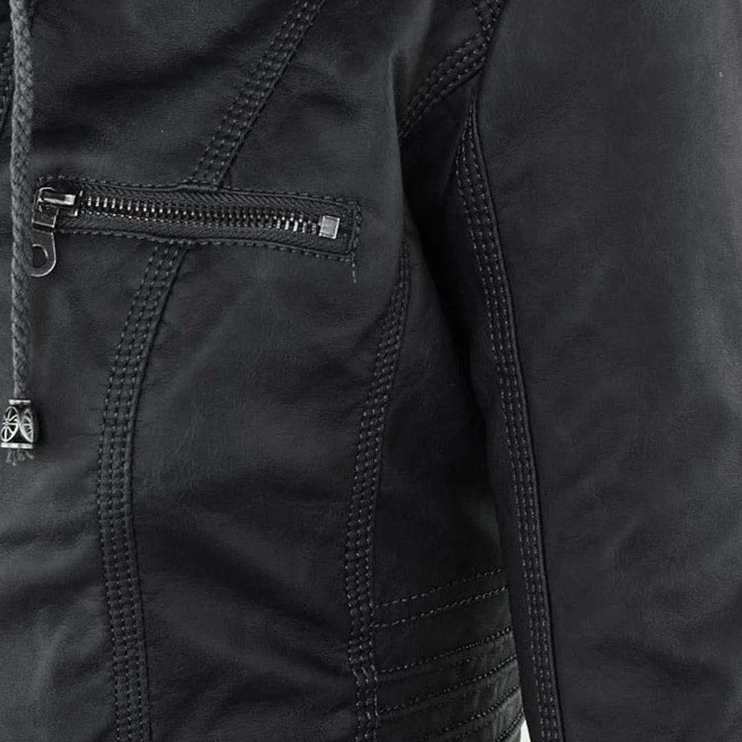 Damenjacke mit verstellbarer Kapuze und Reißverschlüssen