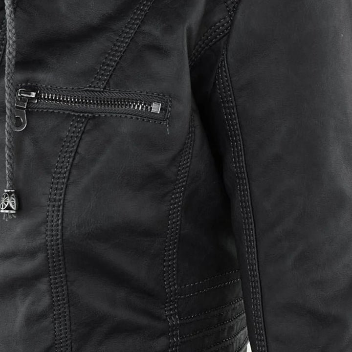 Damenjacke mit verstellbarer Kapuze und Reißverschlüssen