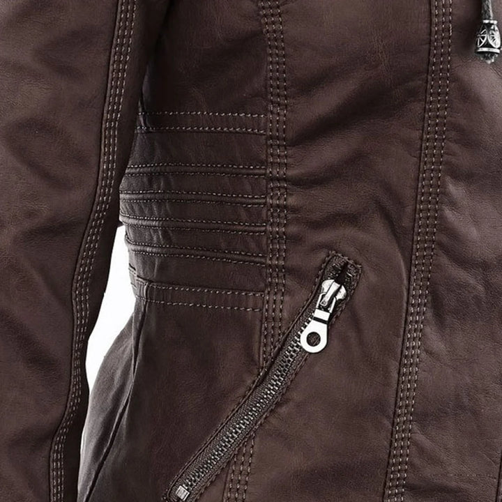 Damenjacke mit verstellbarer Kapuze und Reißverschlüssen