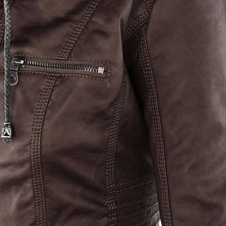 Damenjacke mit verstellbarer Kapuze und Reißverschlüssen