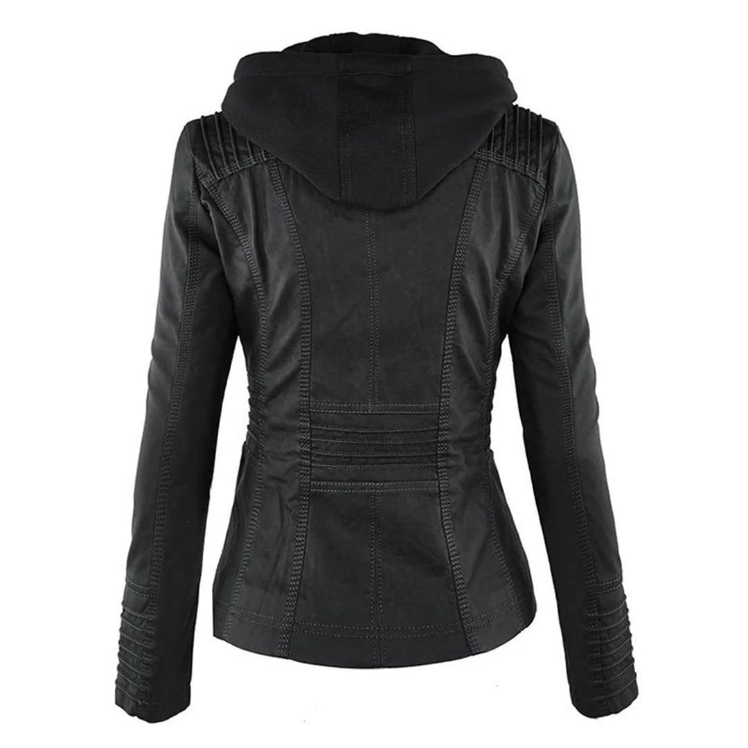 Damenjacke mit verstellbarer Kapuze und Reißverschlüssen